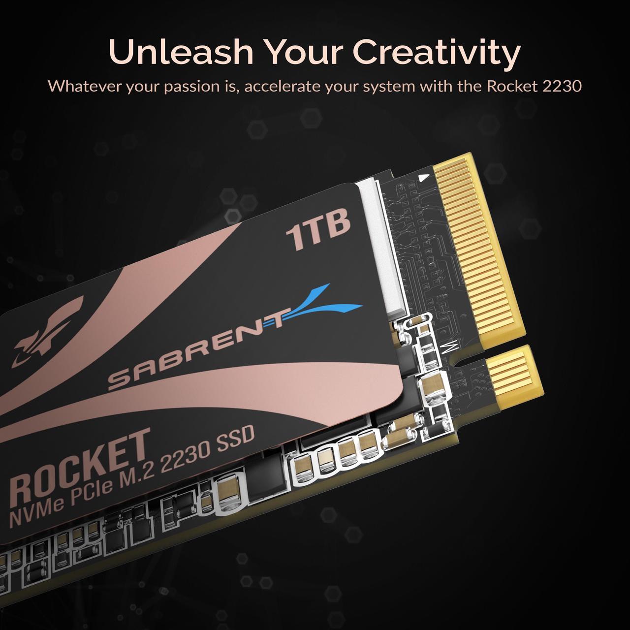 Alt view image 5 of 9 - SABRENT Rocket 2230 NVMe 4.0 1TB High Performance PCIe 4.0 M.2 2230 SSD [SB-2130-1TB]