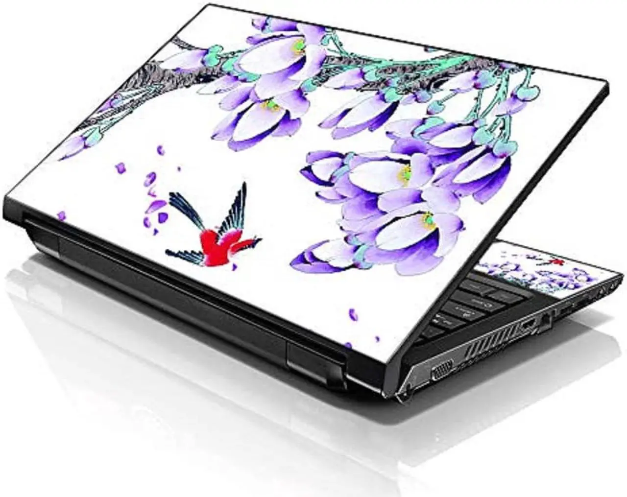 Main image of LSS 17 17.3 Inches Laptop Notebook Skin Sticker with 2 Wrist Pads - Reusable Cover Protector Vinyl Sticker Cover Decal Fits 17" - 19" - Bird Floral Pattern