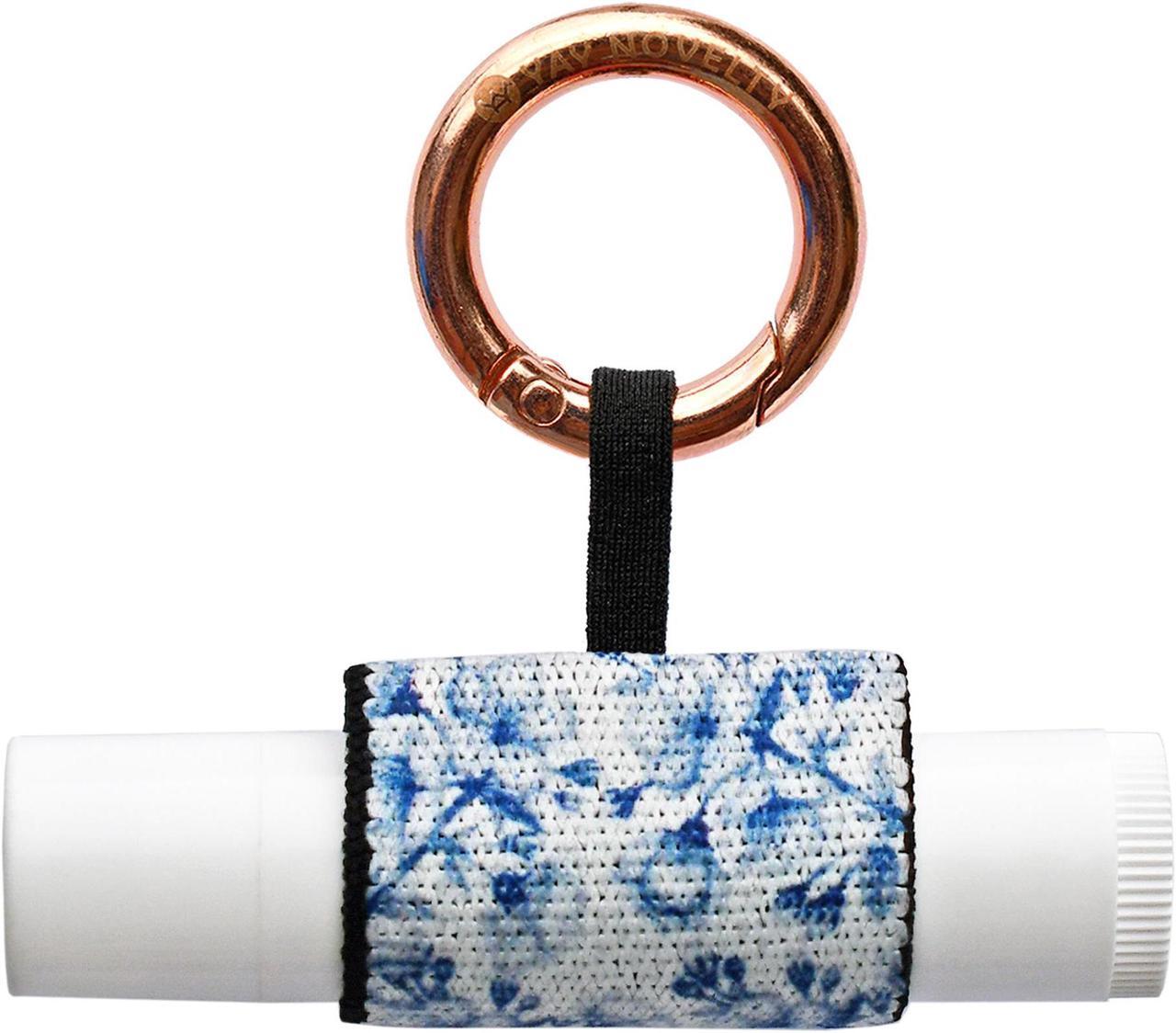 Main image of Chapstick Holder with Carabiner Keychain, Lipstick Holder, Lip Gloss Holder, Stylish Lip Balm Holder Keychain-Apple Blossom