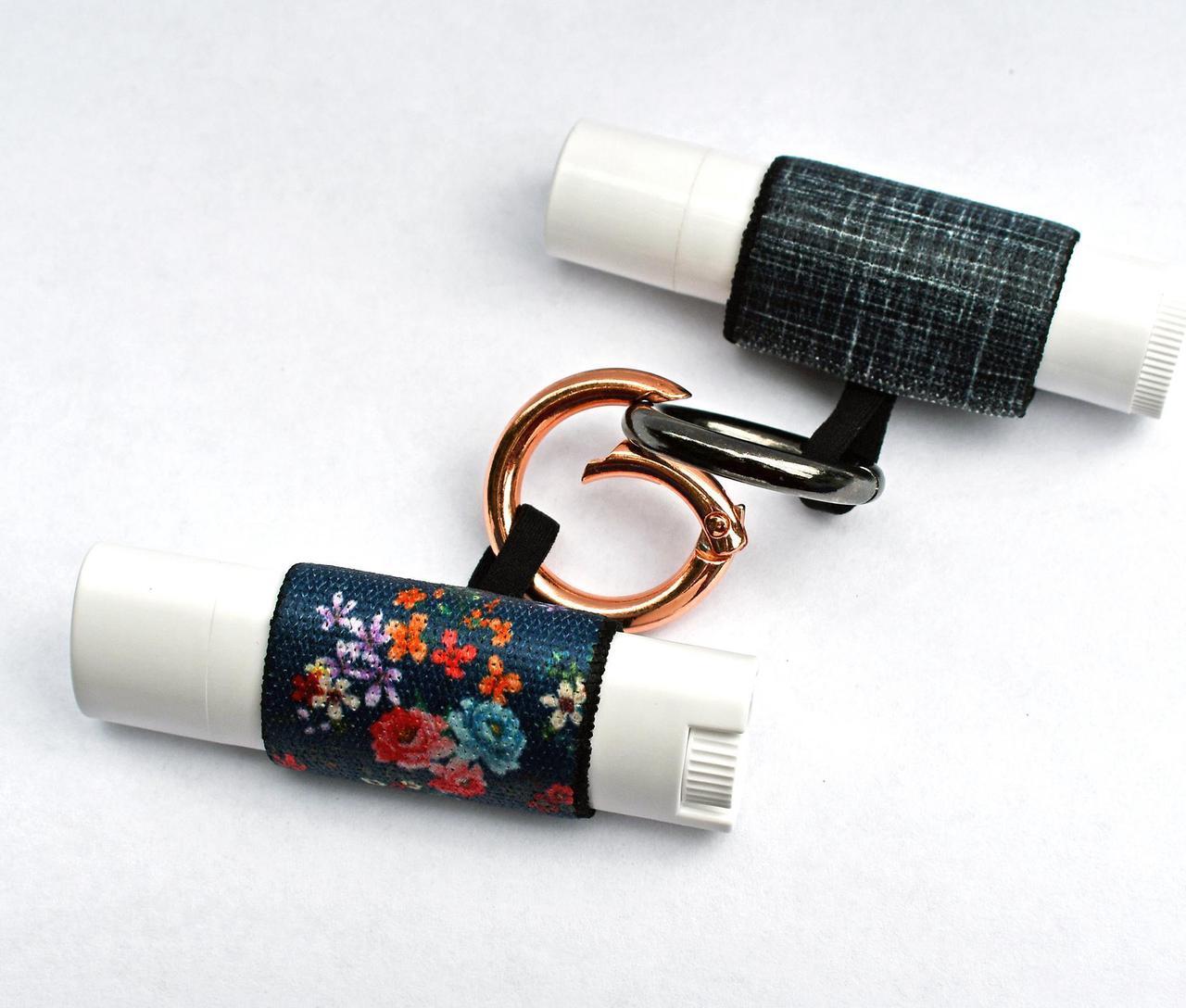 Alt view image 3 of 4 - Chapstick Holder with Carabiner Keychain, Lipstick Holder, Lip Gloss Holder, Stylish Lip Balm Holder Keychain-Apple Blossom