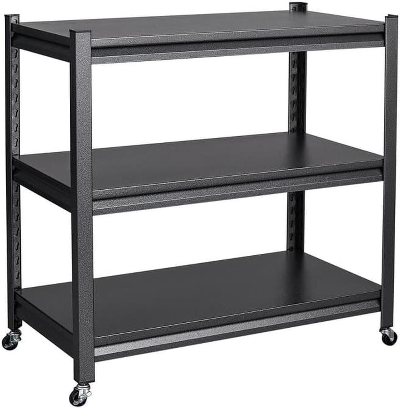 Main image of Garage Shelving, Rolling Shelf with Wheels for Storage, 3-Tier Metal Shelving Unit with Wheels for Garage Kitchen Office, Utility Carts with Wheels, Bakers Rack Shelf, Storage Shelves on Wheels