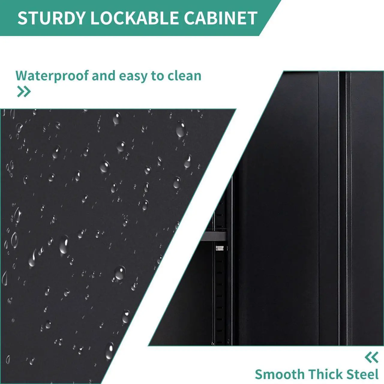 Alt view image 6 of 6 - Metal Armoire Wardrobe Closet Cabinet for Hanging Clothes with Lock Doors - 72" Steel Lockable Wardrobe Storage Locker Clothes Organizer for Bedroom, Laundry Room Black