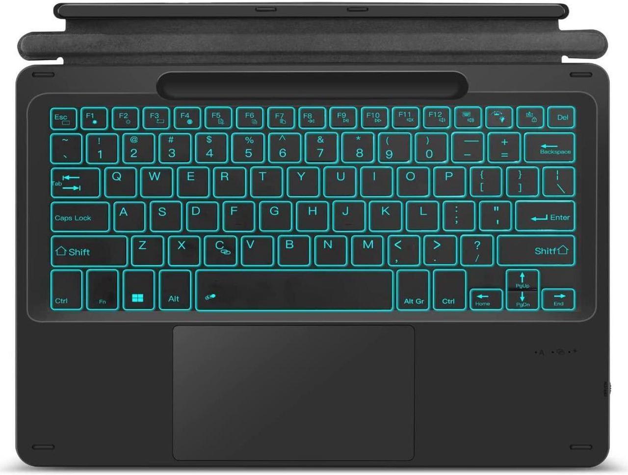 BONAEVER Type Cover for 13 inch Microsoft Surface Pro 9 / Pro 8 / Pro X Wireless Thin Bluetooth Keyboard with Trackpad 7 Colors Backlit Pencil Holder