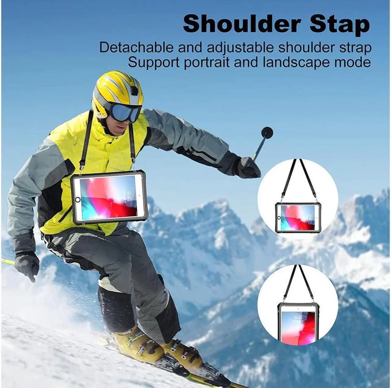 Alt view image 6 of 7 - BONAEVER iPad Mini 4 / Mini 5 Waterproof Case Protective Shockproof Dustproof Cover Case with Adjustable Stand Built-in Screen Protector Shoulder Strap for Apple iPad Mini 5/iPad Mini 4 7.9 Inches