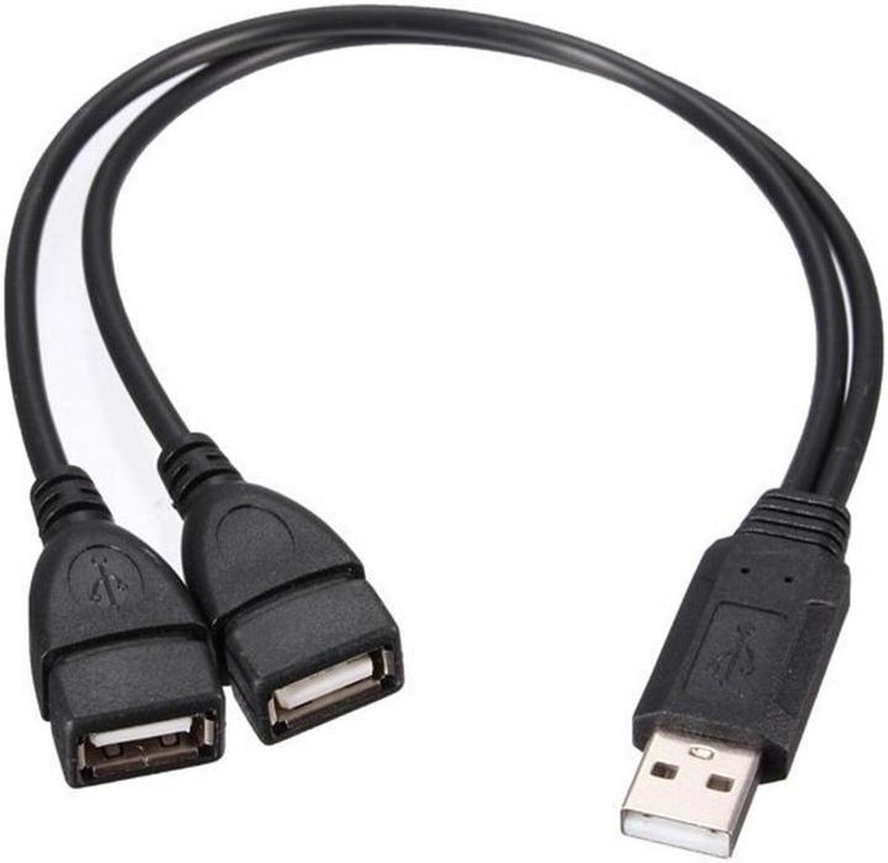 USB 2.0 A 1 Male To 2 Dual USB Female Data Hub Power Adapter Y Splitter USB Charging Power Cable Cord Extension Cable