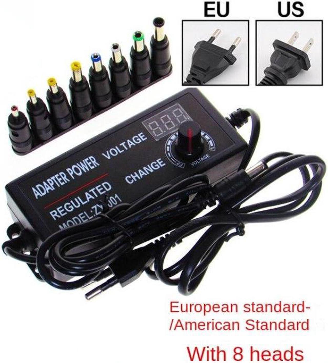 Adjustable Power Adapter AC  TO DC 3V  24V 3A  Power Supply 8 Plug Female Connect EU US(US)