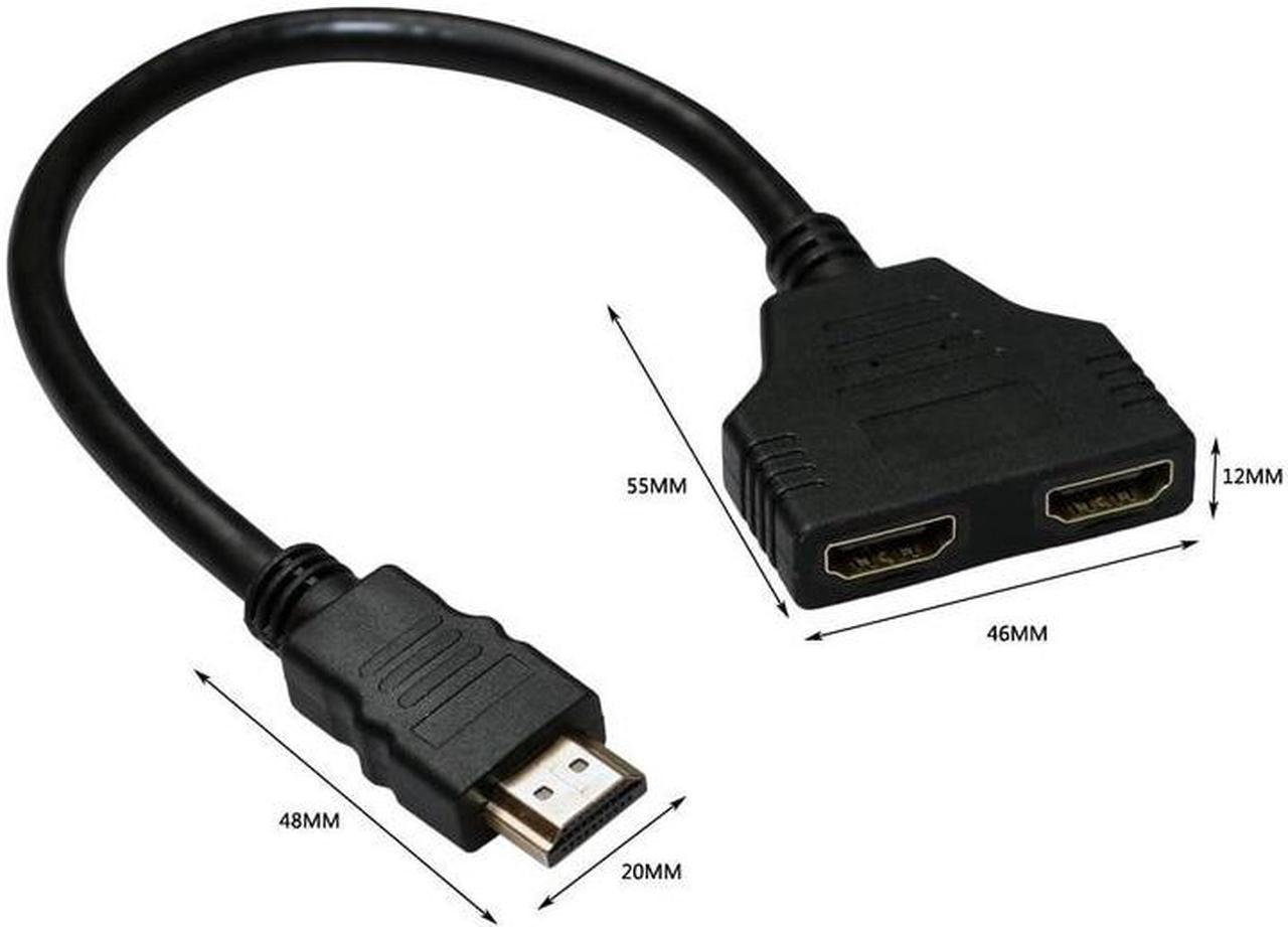 HDMI-compatible Splitter Adapter Converter Male To Female HDMI-compatible 1to 2 Split Double Signal Adapter Convert Cable