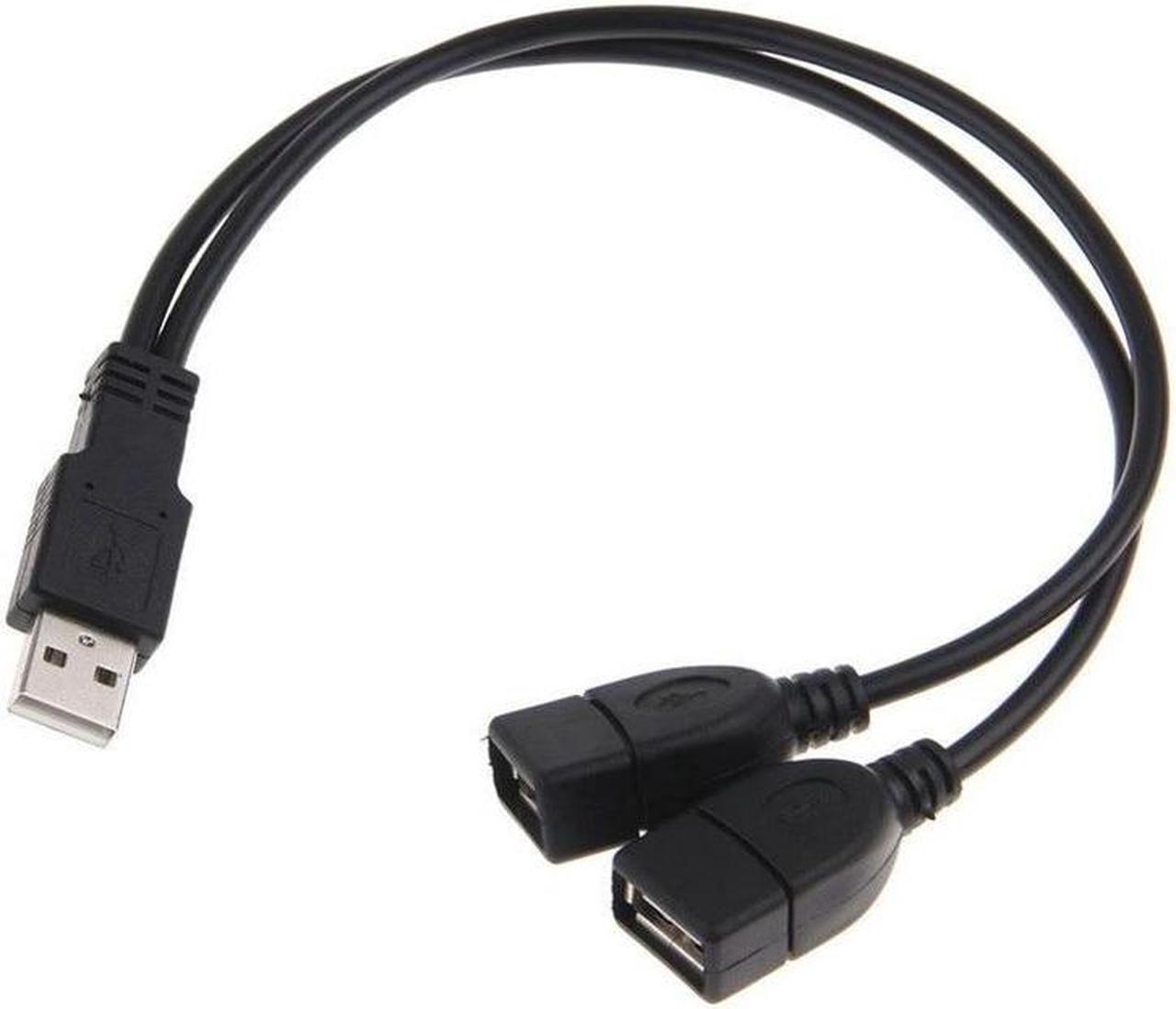 2 Port USB2.0 Hub USB 2.0 Male To 2 Dual USB Female Jack Splitter Hub Power Cord Adapter for PC Phone Laptop Cable