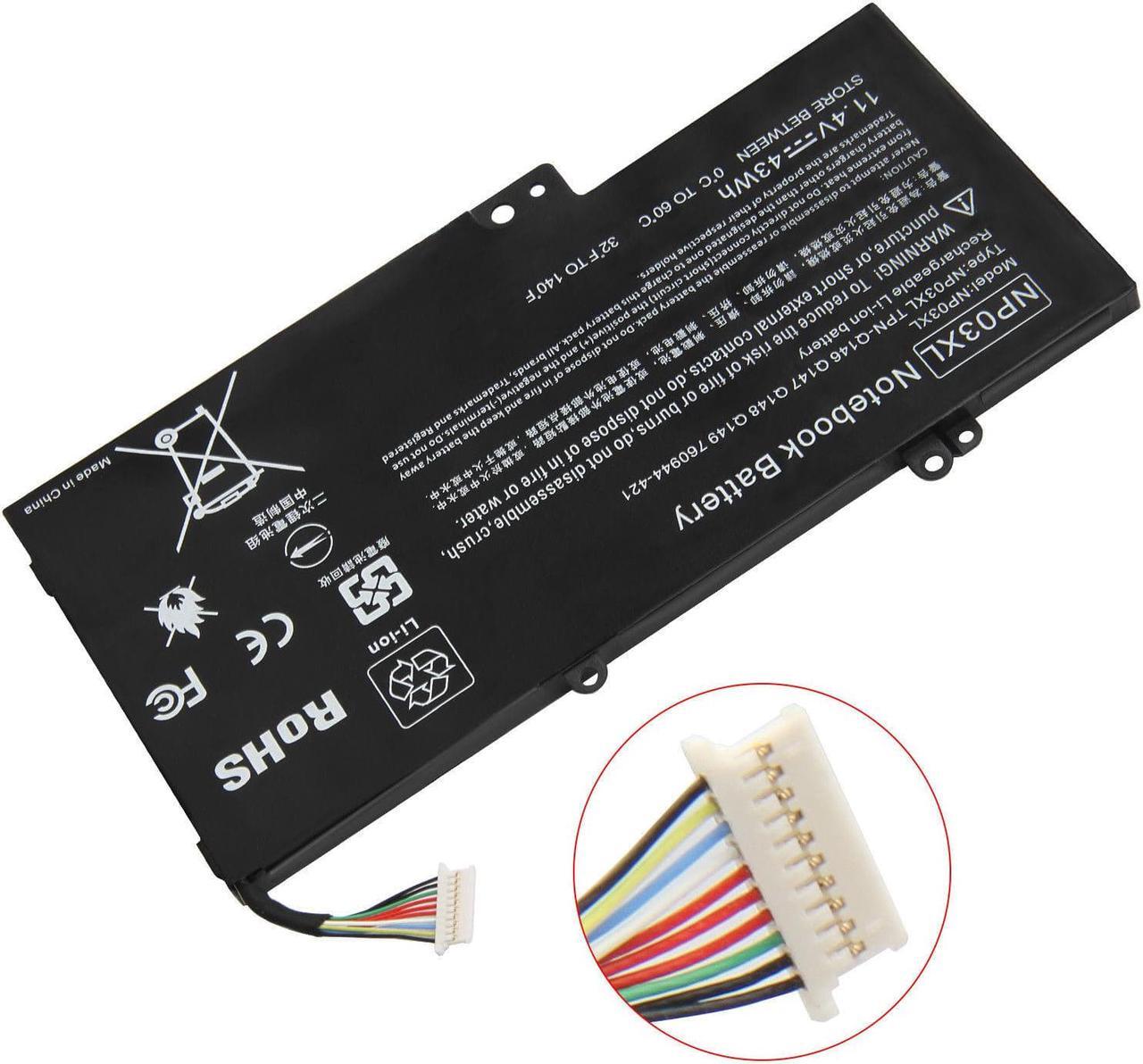 Alt view image 4 of 5 - 11.4V Battery for HP Envy X360 15-U110DX 15-U363CL 15-U410NR 15-U437CL 15-U473CL 15-U493CL NP03