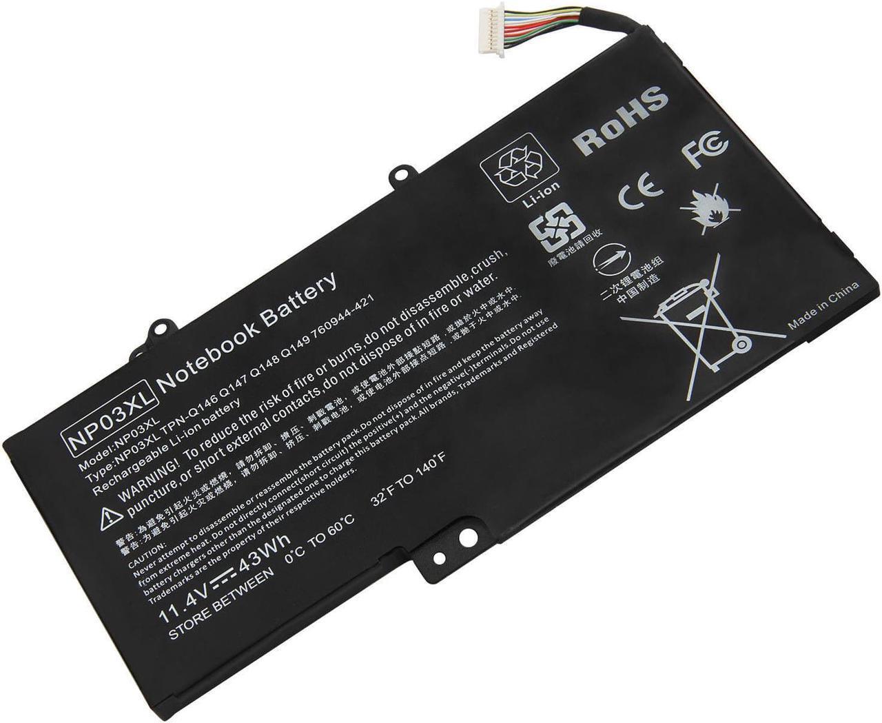 Alt view image 5 of 5 - 11.4V Battery for HP Envy X360 15-U110DX 15-U363CL 15-U410NR 15-U437CL 15-U473CL 15-U493CL NP03