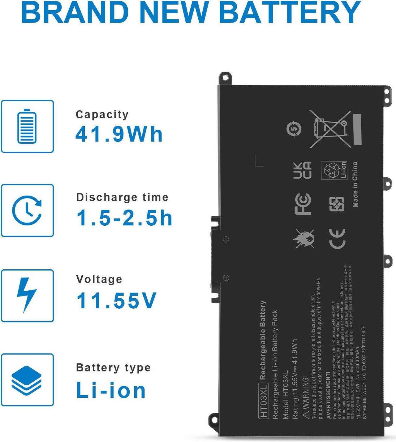 Alt view image 2 of 5 - 11.55V Battery for HP Pavilion 15-cs0053cl 15-cs0053la 15-cs0054tx 15-cs0056tx 15-cs0061tx 15-cs0072wm