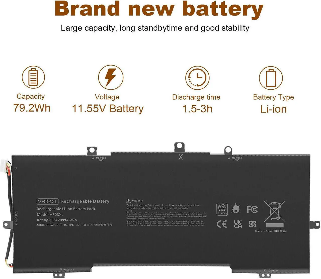 Alt view image 2 of 5 - 11.4V Battery for HP Envy 13t-d000 13-d004na 13-d053sa 13-d010nr 13-D190NZ 13-D190ND