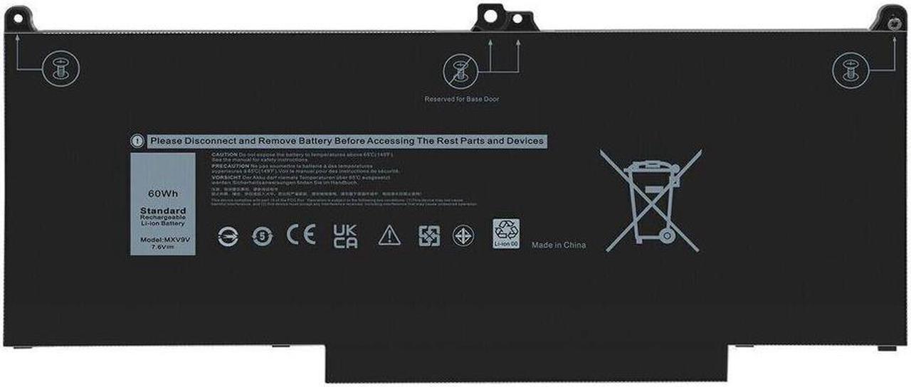 Main image of 60Wh MXV9V Battery for Dell Latitude 5300 5310 2-in-1 Inspiron 7300 7306 2-in-1 Black