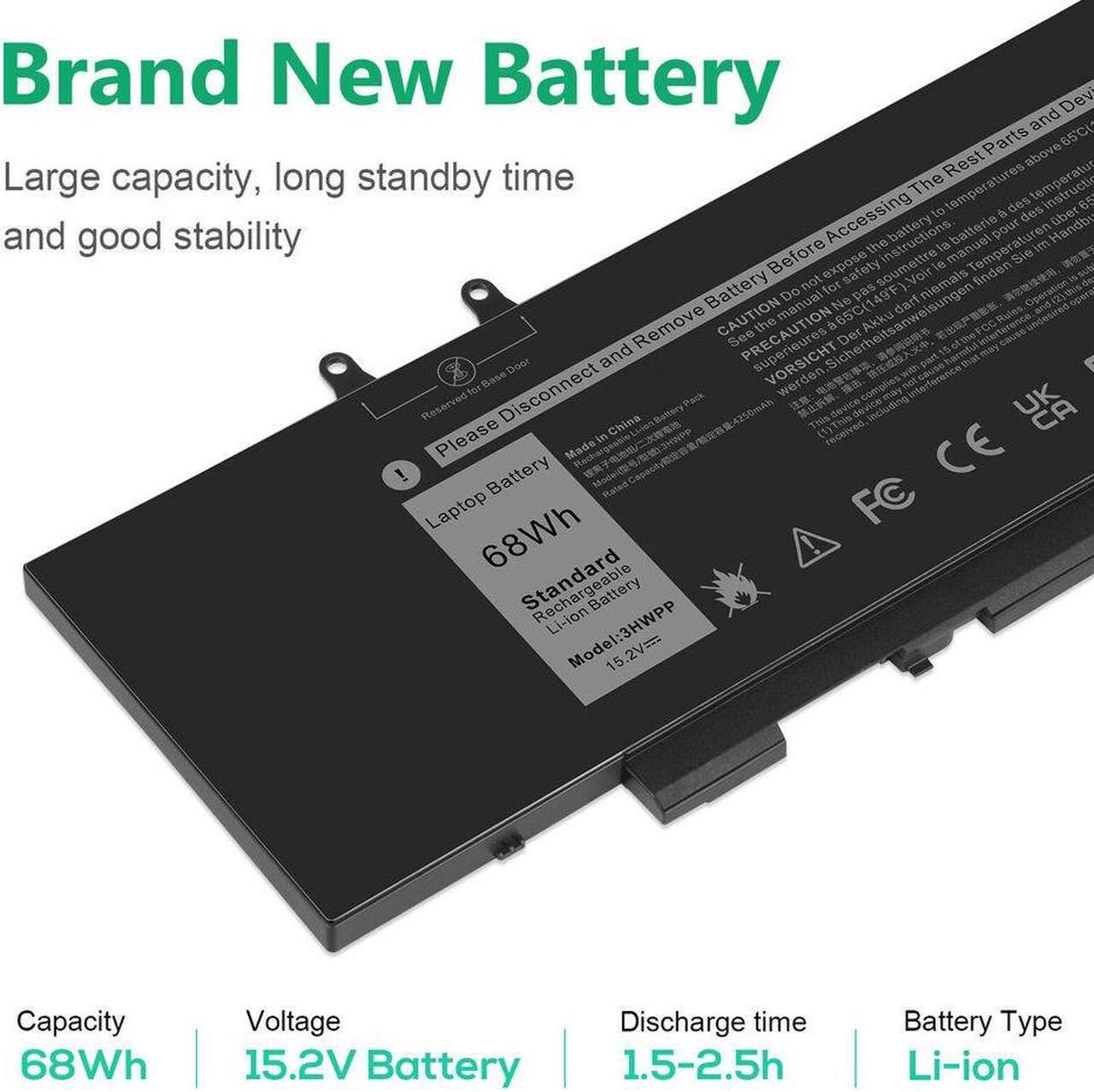 Alt view image 3 of 5 - 15.2V 3HWPP Battery for Dell Inspiron 7706 2-in-1 Black Inspiron 17 7500/7506 2-in-1 Black