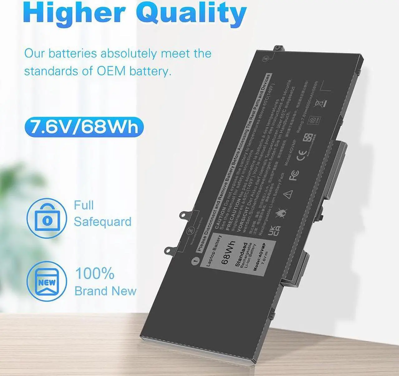 Alt view image 4 of 5 - 68Wh 7.6V Battery for Dell Latitude 5400 5410 5500 5510