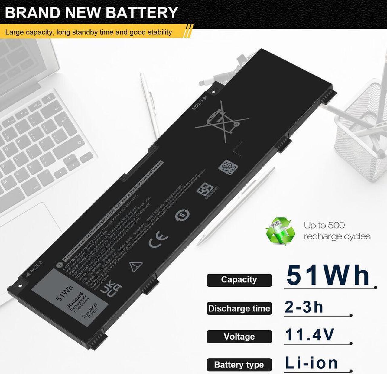 Alt view image 4 of 5 - 51W Battery for Dell Inspiron 14 5490 G3 15 3590 3500 G5 15 5500 5505 P89F