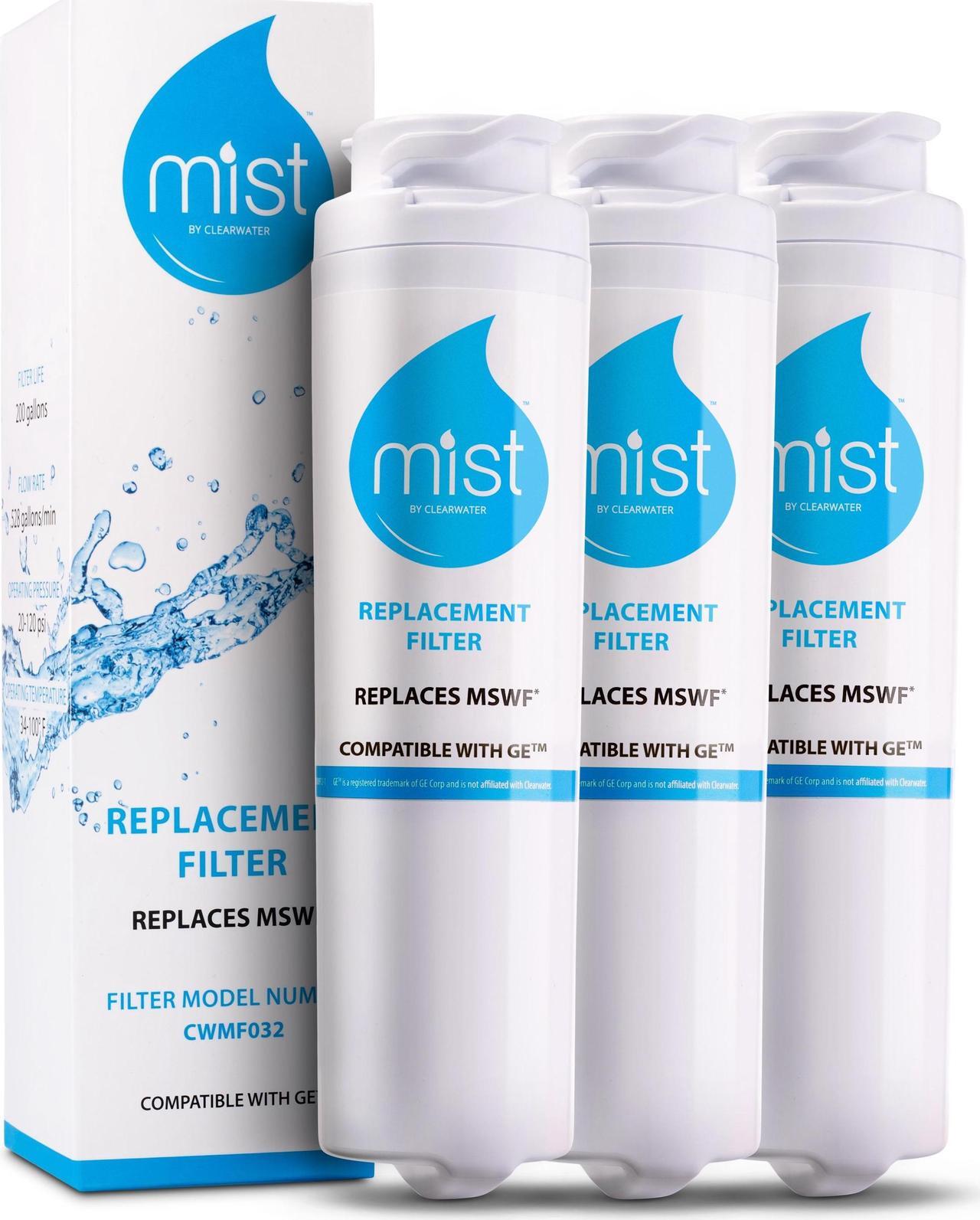 Main image of Mist MSWF Refrigerator Water Filter Replacement, Compatible with GE Models: 101820A, 101821B, 101821, 3 Pack - Mist