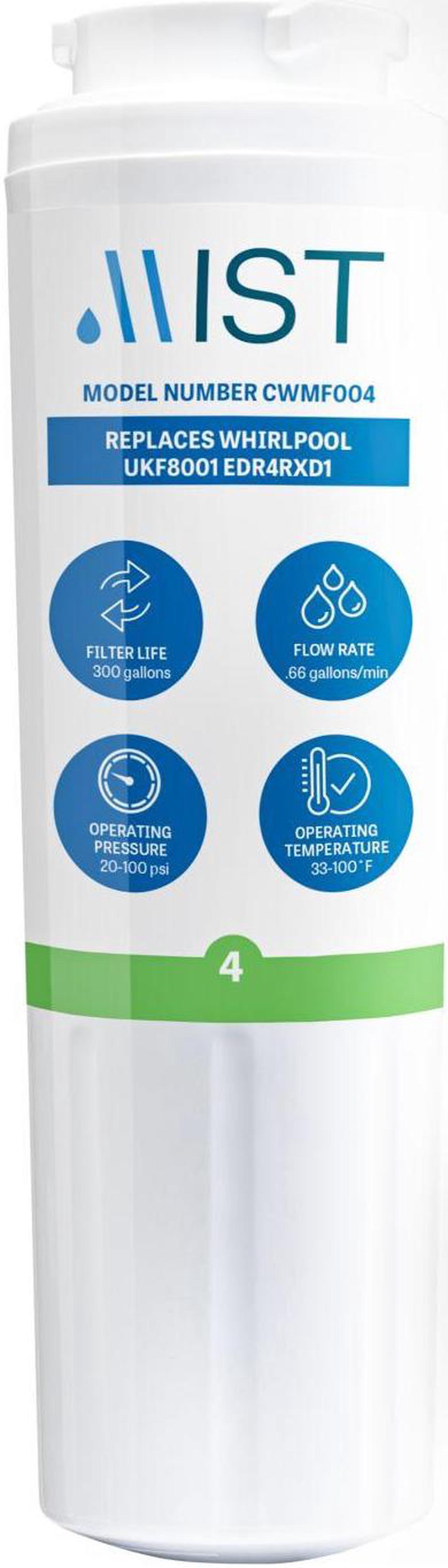 Alt view image 3 of 8 - Mist UKF8001 Replacement For Whirlpool Maytag 4396395 EDR4RXD1 Pur Filter 4 Kenmore 46-9005 Refrigerator Water Filter