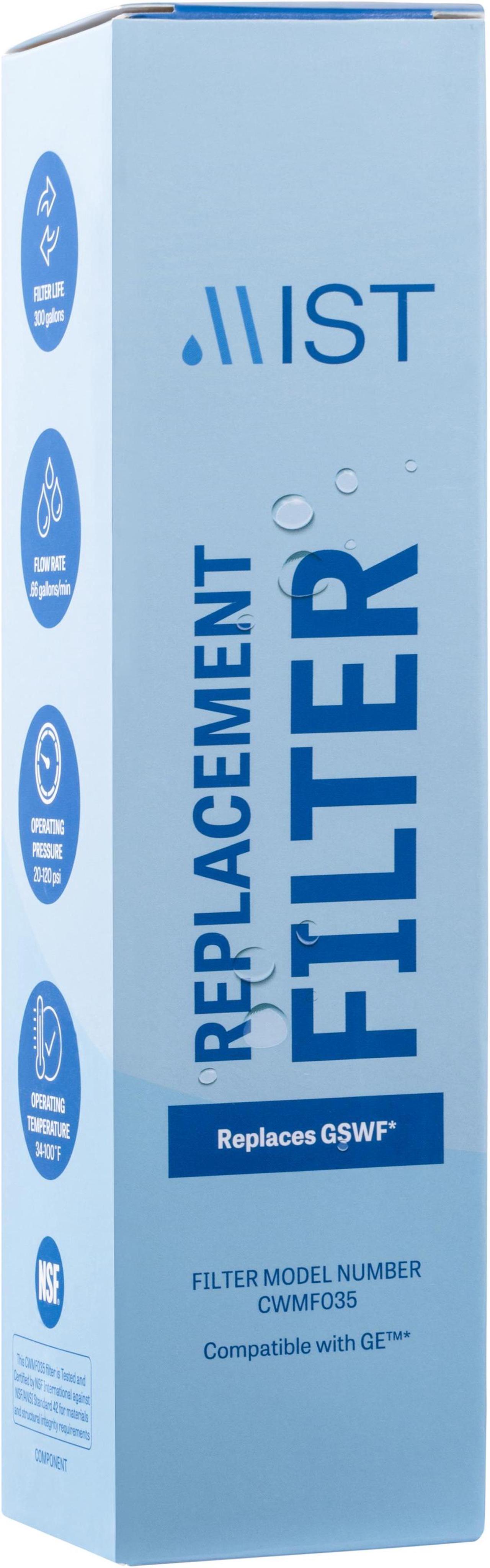 Alt view image 2 of 7 - Mist GSWF Water Filter Replacement Compatible with GE Models: GSWFDS, 100749-C, 100810/A, 238C2334P001, Kenmore 46-9914, 3 Pack - Mist