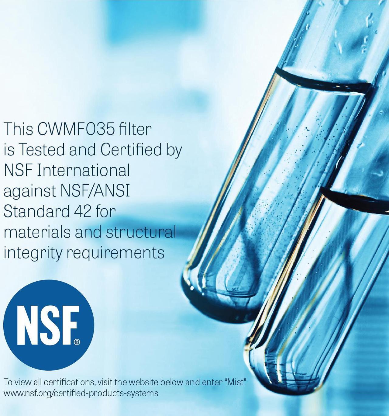 Alt view image 6 of 7 - Mist GSWF Water Filter Replacement Compatible with GE Models: GSWFDS, 100749-C, 100810/A, 238C2334P001, Kenmore 46-9914, 3 Pack - Mist