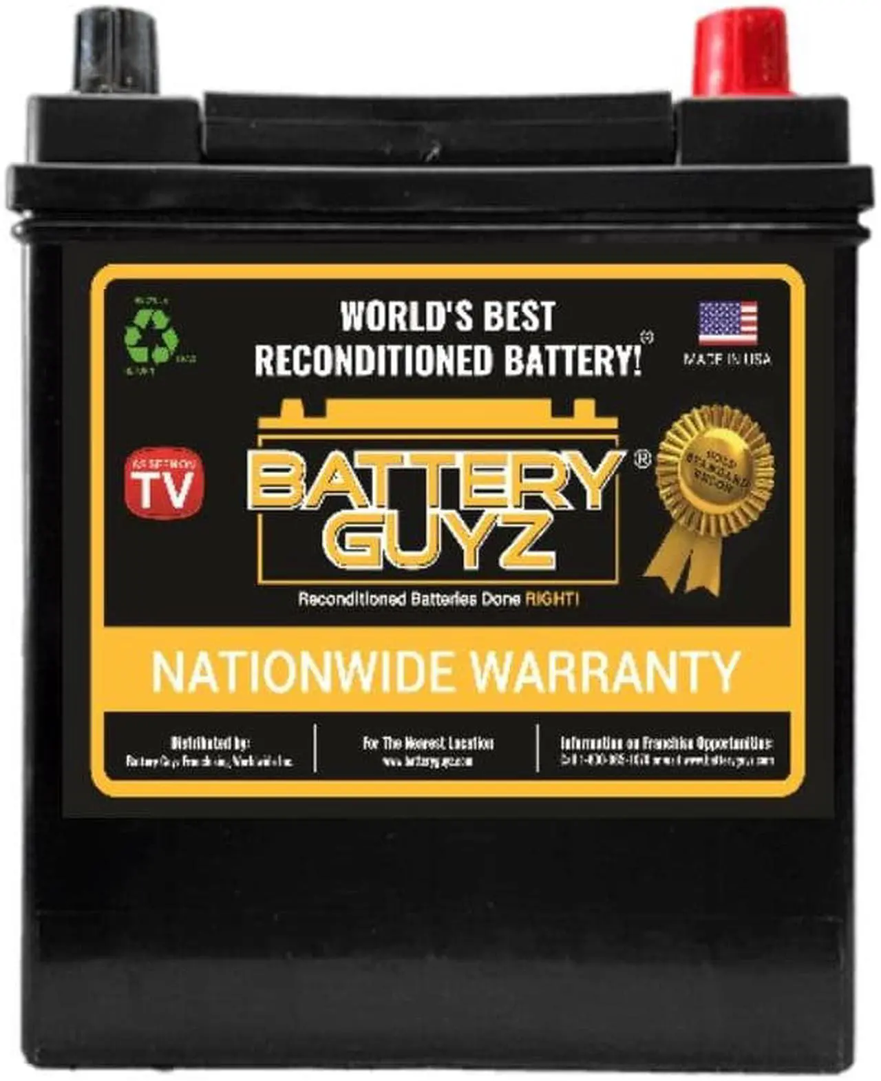 Main image of BATTERY GUYZ RECONDITIONED LEAD ACID AUTOMOTIVE BATTERY, GROUP SIZE 151R, 12 VOLT, 370 CCA, REFURBISHED