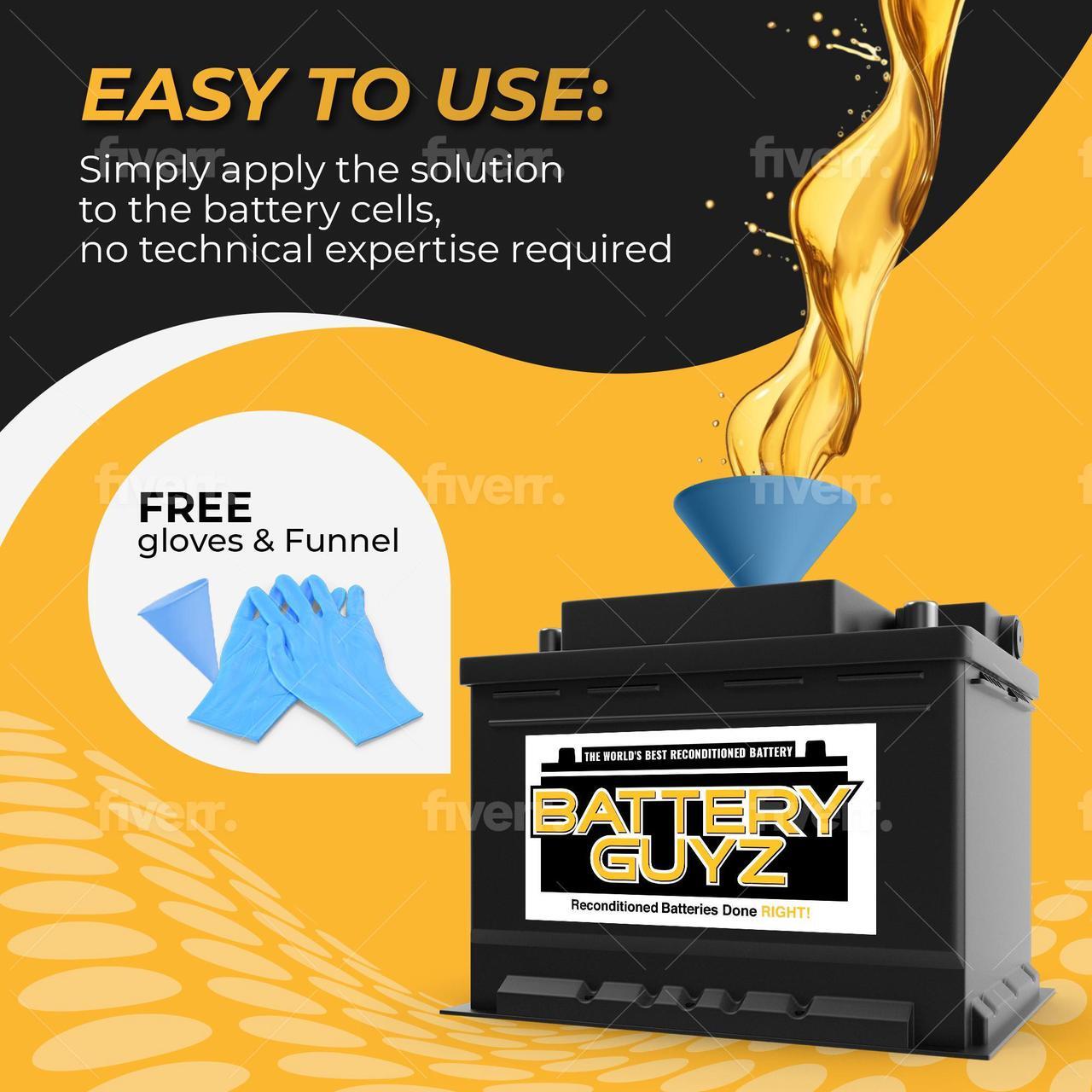 Alt view image 2 of 7 - Desulfator to Extend and Rejuvenate  Battery Life - Golf Cart Batteries - Battery Acid Refill - Battery Restorer - 48v/12v/8v/6v Battery and All Batteries - 1 Gallon US (3.78 L), As Seen On TV