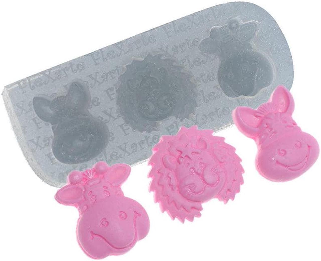 Safari Cow + Lion  Animal Silicone Mold Fondant Mold Cake Cupcake Decoration Chocolate Baking Mould DIY