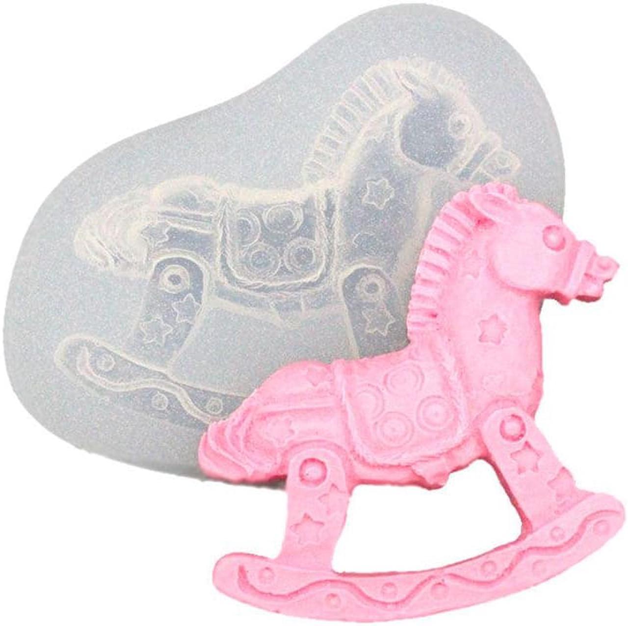 Rocking Horse Silicone Mold Fondant Mold Cake Cupcake Decorating Chocolate Baking Mould DIY