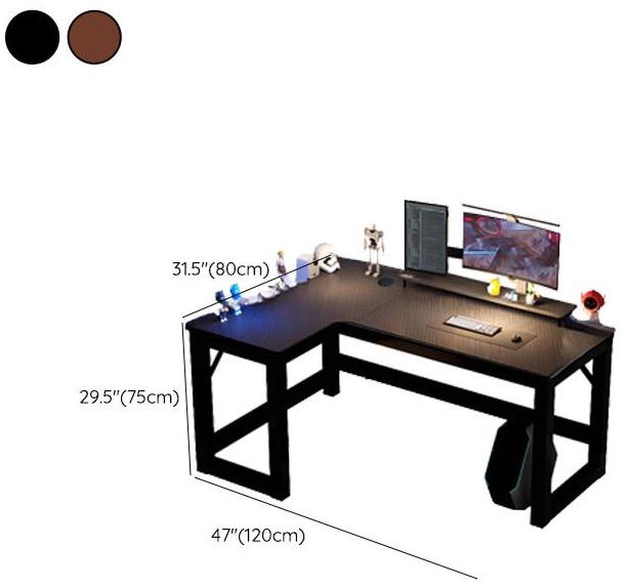 Alt view image 2 of 5 - Baycheer 47 Inch L-Shaped Gaming Desk Corner Computer Desk Home Office Desk PC Laptop Table Multipurpose Workstation Writing Table with Carbon Fiber Surface Ergonomic Gamer Table