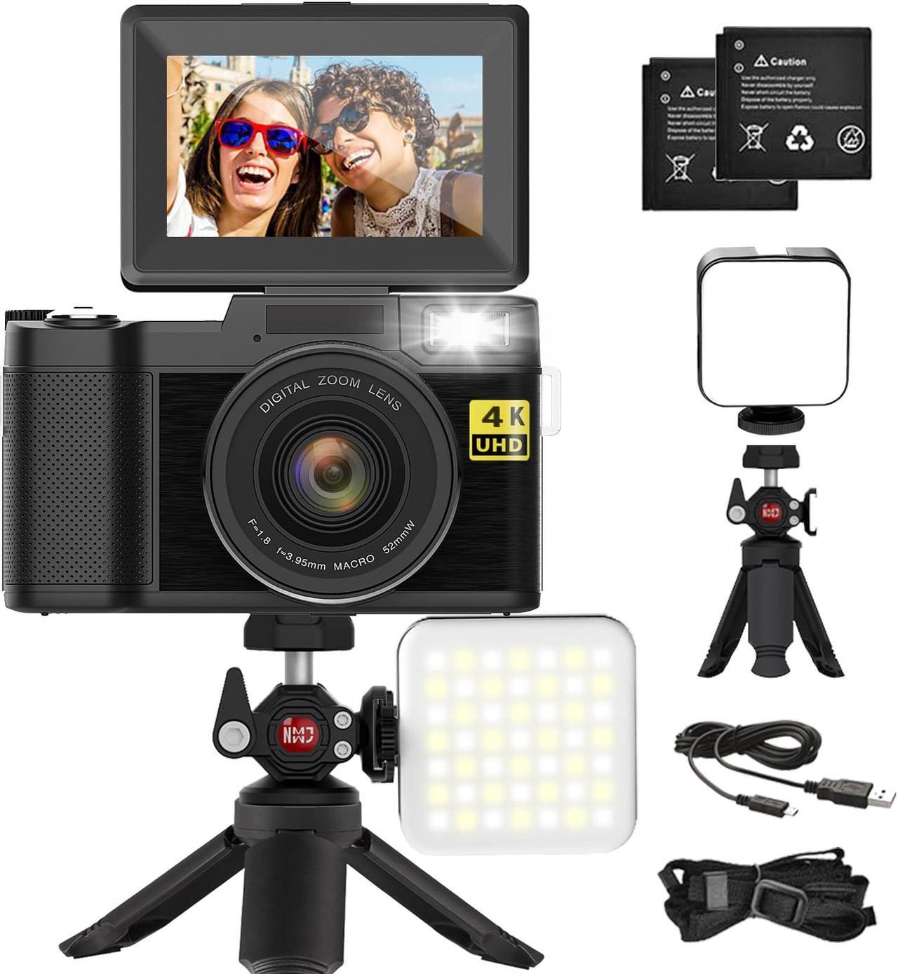 Main image of Digital Camera 4K 48MP Autofocus Full HD Vlogging Camera for YouTube Flip Screen Compact Camera for Beginners Vloggers Photography with Rechargeable Batteries Accessories Kit