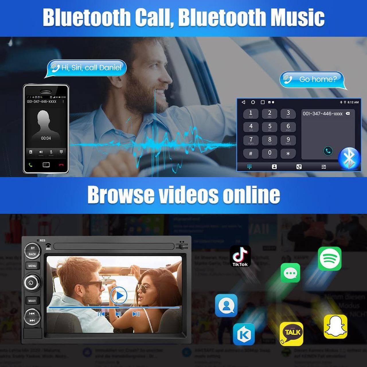 Alt view image 4 of 7 - Car Radio Stereo Android 12 for Ford F150 F250 F350 Fusion Edge Explorer Taurus Freestar 7 inch Touch Screen 2G+32G with Carplay/Android Auto SWC GPS WiFi Bluetooth FM RDS AM DSP