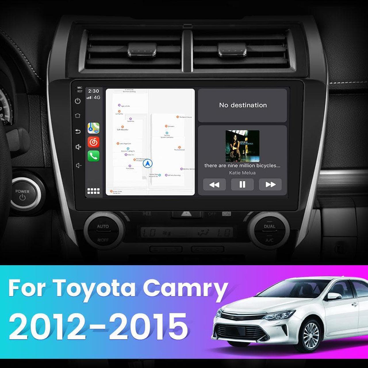 Alt view image 2 of 6 - Car Stereo Android System12.0 for Toyota Camry 2012 2013 2014 2015 Touch Screen Radio Built in Wireless Apple Carplay Andriod Auto Support GPS Navigation SWC Split Screen Mirror Link