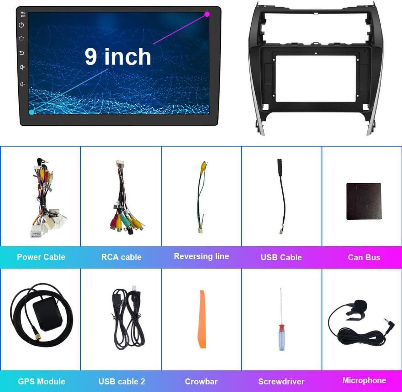 Alt view image 6 of 6 - Car Stereo Android System12.0 for Toyota Camry 2012 2013 2014 2015 Touch Screen Radio Built in Wireless Apple Carplay Andriod Auto Support GPS Navigation SWC Split Screen Mirror Link