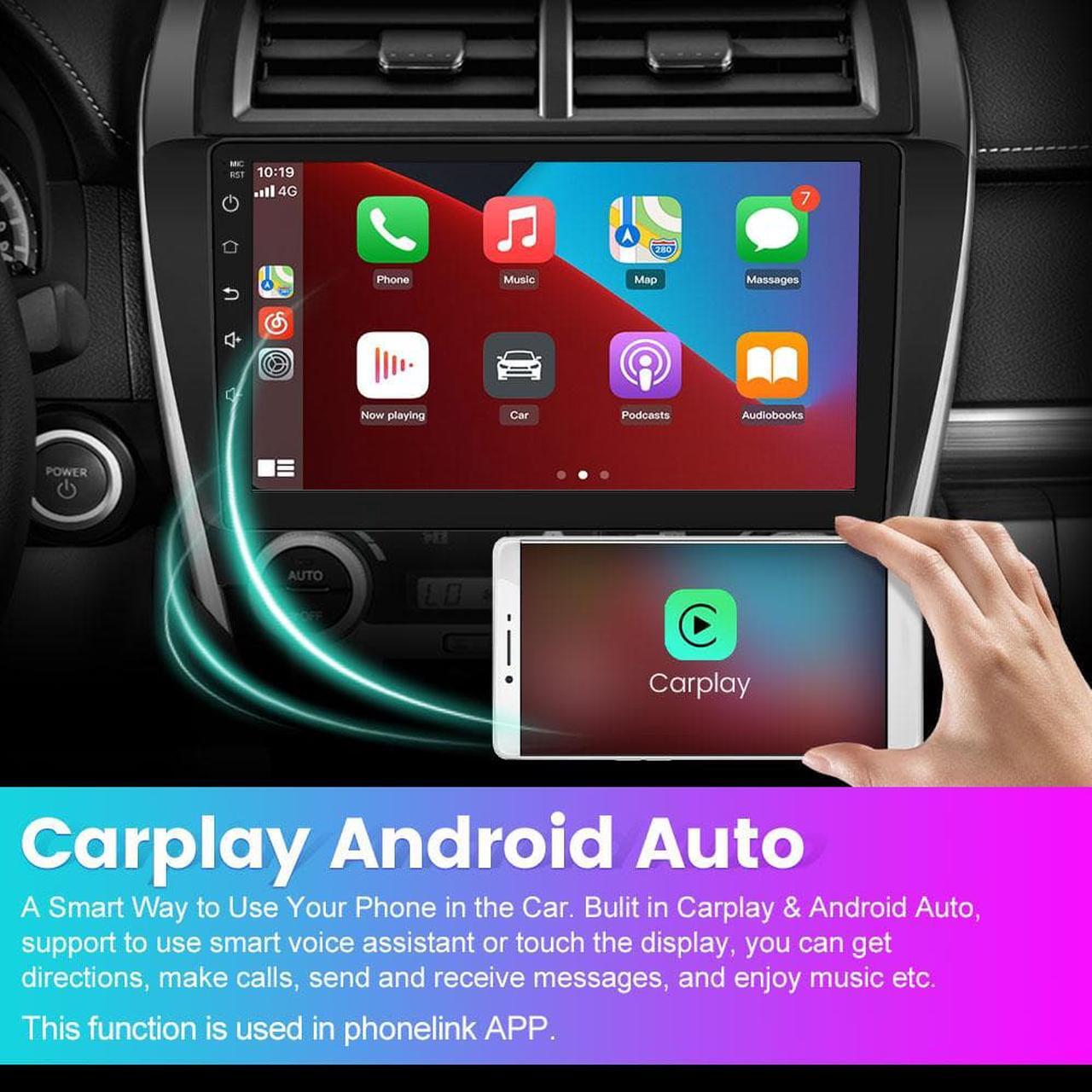Alt view image 3 of 6 - Car Stereo Android System12.0 for Toyota Camry 2012 2013 2014 2015 Touch Screen Radio Built in Wireless Apple Carplay Andriod Auto Support GPS Navigation SWC Split Screen Mirror Link