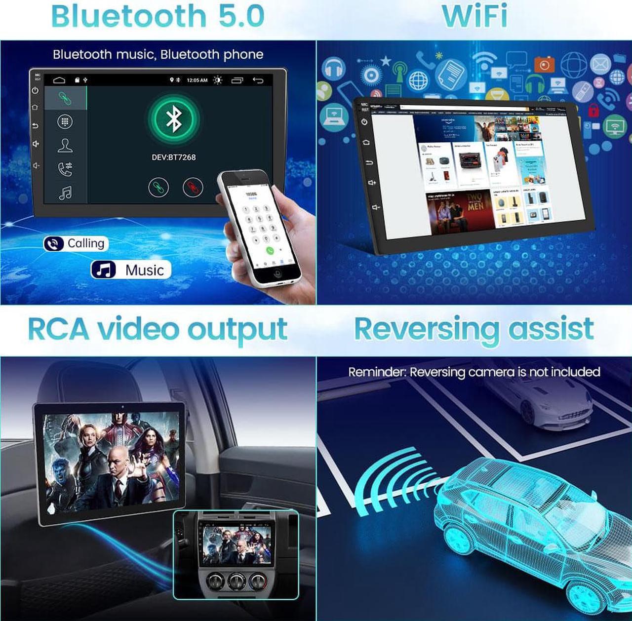 Alt view image 5 of 6 - Android 12 [2GB+32GB] Car Radio Compatible for Jeep Patriot Compass 2007-2009, 10 Inch Touch Screen with GPS/FM/WiFi/USB, Support SWC, Wireless Carplay/Wired Android Auto