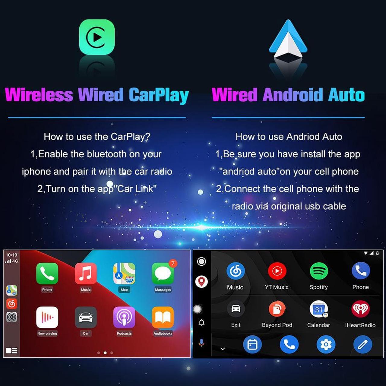 Alt view image 7 of 7 - 10.1 Inch Car Stereo Radio Compatible for Jeep Patriot Compass 2010-2016 with Wireless CarPlay Wired Android Auto, Android 12 Player Radio with Bluetooth, WiFi, SWC, Support GPS