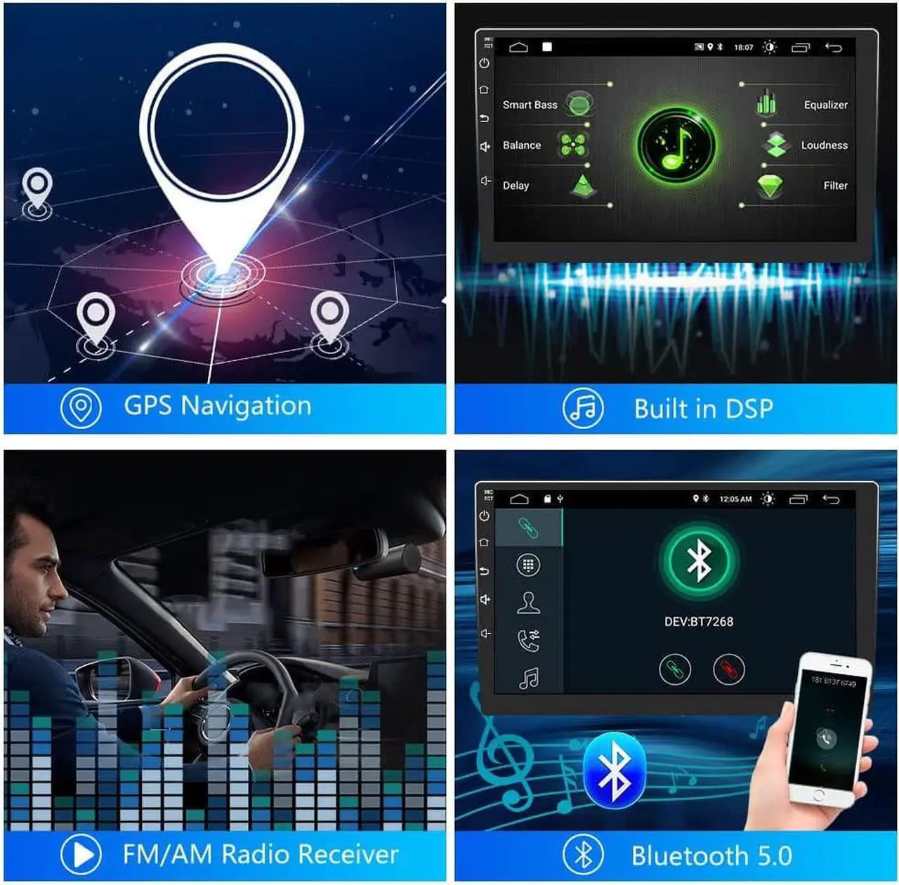Alt view image 6 of 7 - Car Radio for Subaru Forester WRX Impreza 2013 2014 2015 Wireless Apple Carplay Android Auto Head Unit 2G RAM 32GROM with WiFi GPS Bluetooth SWC