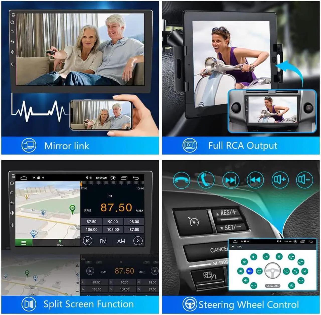 Alt view image 5 of 7 - Car Radio for Subaru Forester WRX Impreza 2013 2014 2015 Wireless Apple Carplay Android Auto Head Unit 2G RAM 32GROM with WiFi GPS Bluetooth SWC