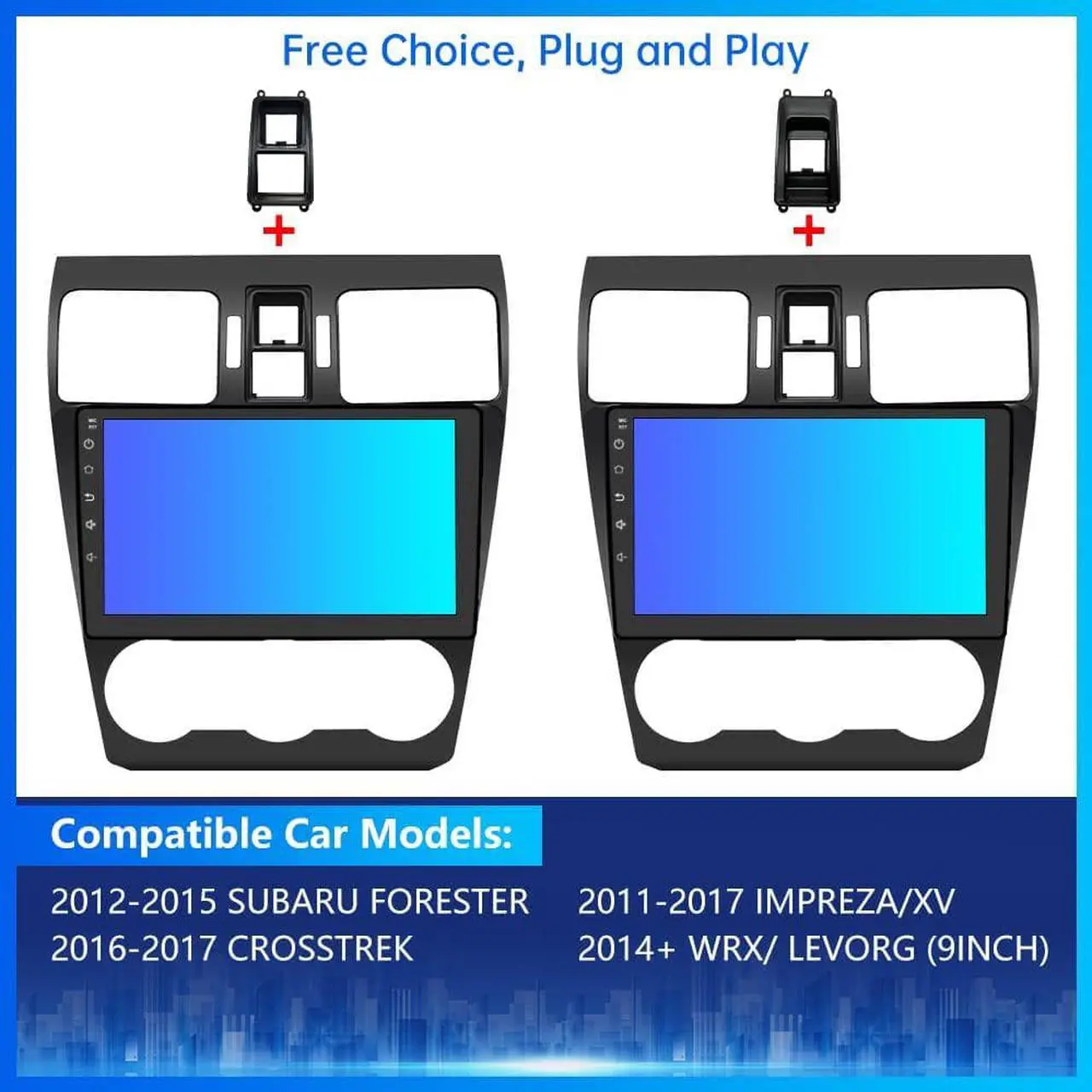 Alt view image 2 of 7 - Car Radio for Subaru Forester WRX Impreza 2013 2014 2015 Wireless Apple Carplay Android Auto Head Unit 2G RAM 32GROM with WiFi GPS Bluetooth SWC