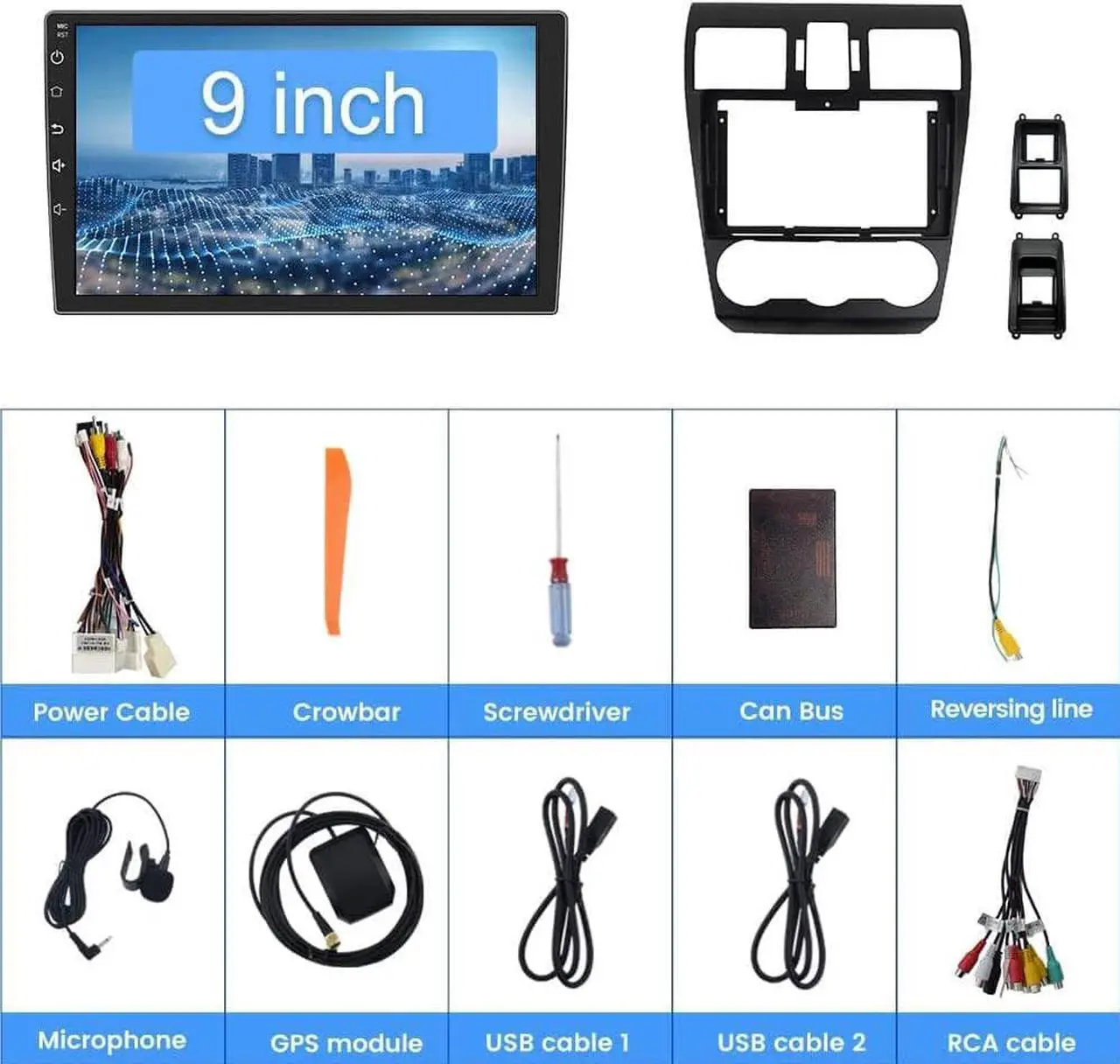 Alt view image 7 of 7 - Car Radio for Subaru Forester WRX Impreza 2013 2014 2015 Wireless Apple Carplay Android Auto Head Unit 2G RAM 32GROM with WiFi GPS Bluetooth SWC