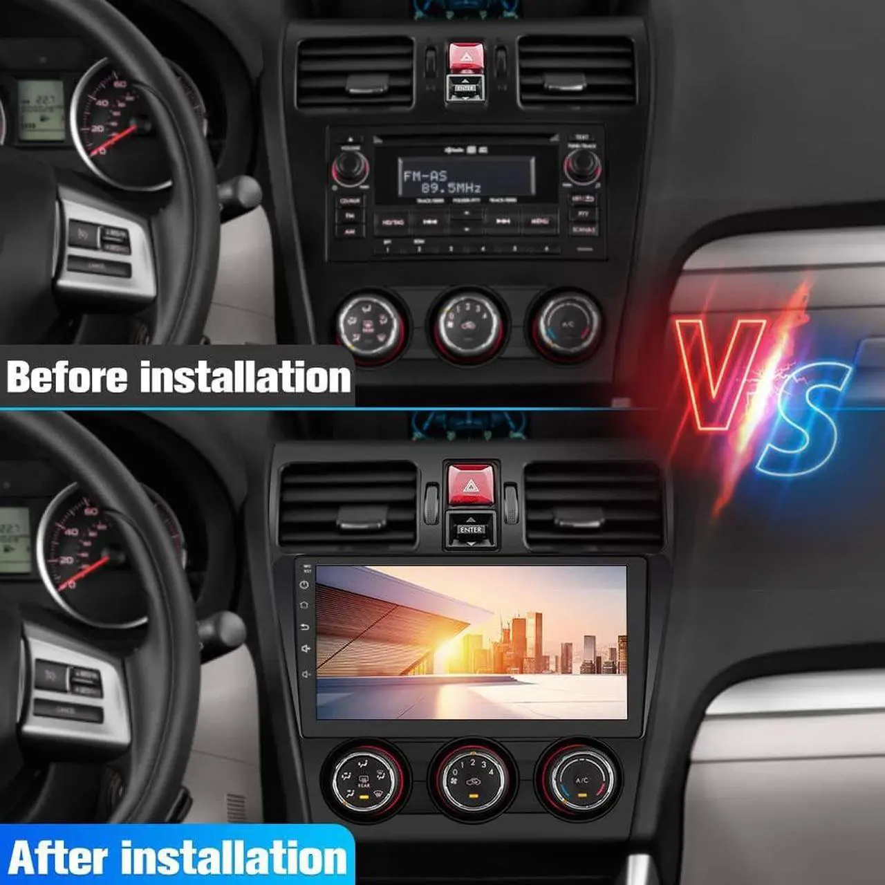 Alt view image 3 of 7 - Car Radio for Subaru Forester WRX Impreza 2013 2014 2015 Wireless Apple Carplay Android Auto Head Unit 2G RAM 32GROM with WiFi GPS Bluetooth SWC