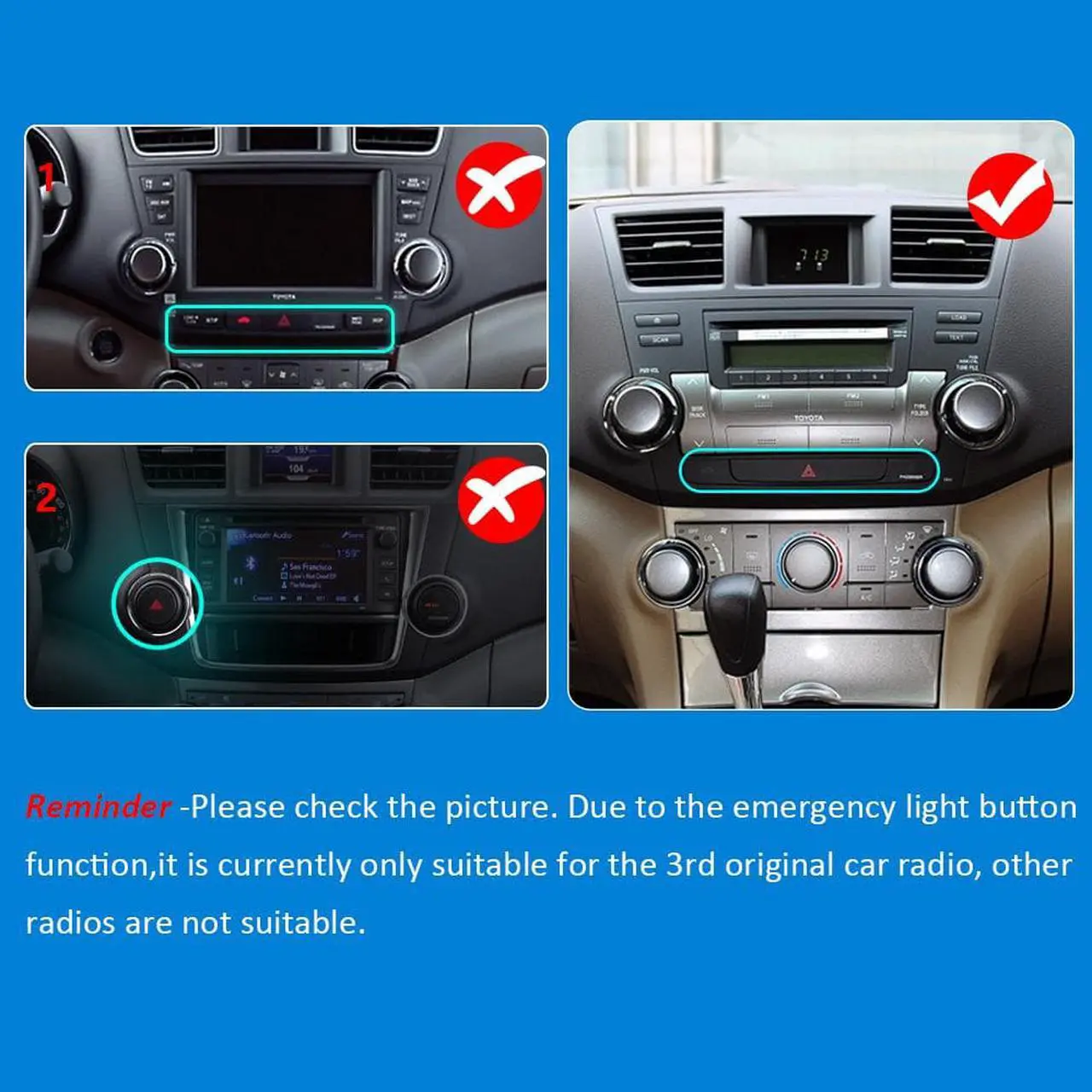 Alt view image 2 of 7 - Android 12 for Stereo Radio Compatible for Toyota Highlander 2009-2013,10 inch Head Unit with Wireless CarPlay Wired Android Auto Bluetooth WiFi