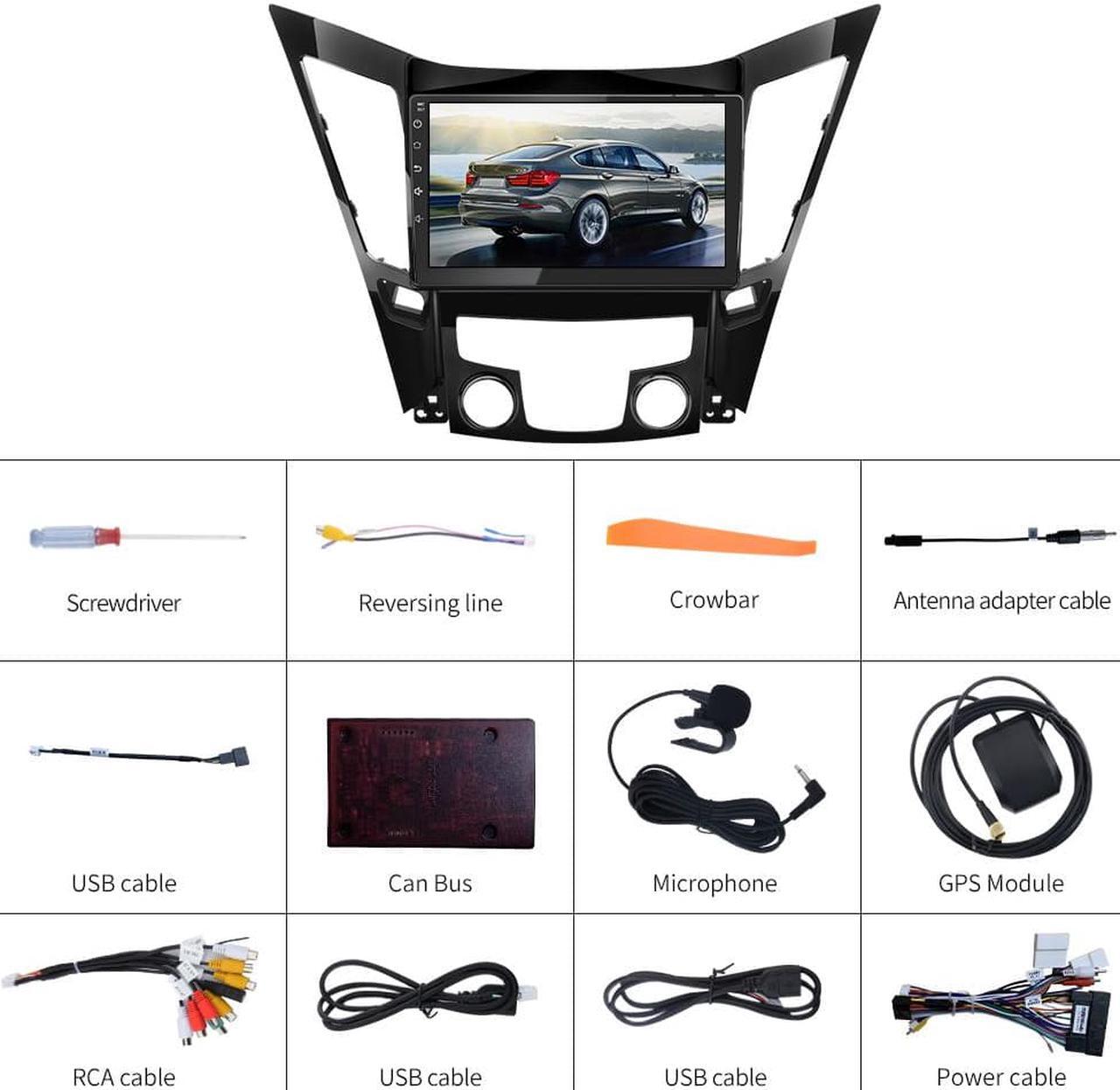 Alt view image 6 of 6 - Android 12.0 Car Radio Stereo for Hyundai Sonata 2011 2012 2013 2014, 2+32GB Bulit in Carplay Android Auto Support GPS Navigation Steering Wheel Control Bluetooth Music Player