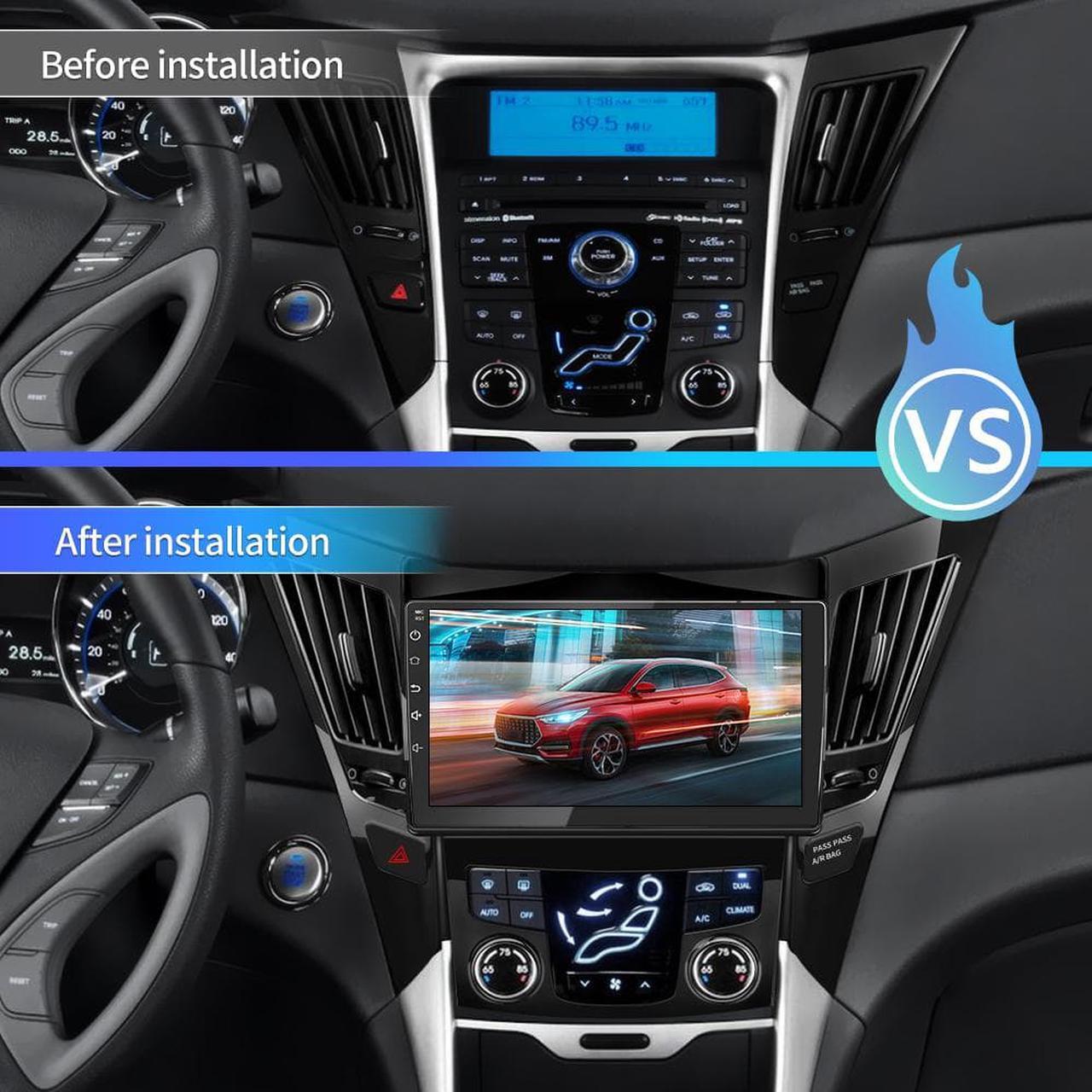 Alt view image 2 of 6 - Android 12.0 Car Radio Stereo for Hyundai Sonata 2011 2012 2013 2014, 2+32GB Bulit in Carplay Android Auto Support GPS Navigation Steering Wheel Control Bluetooth Music Player