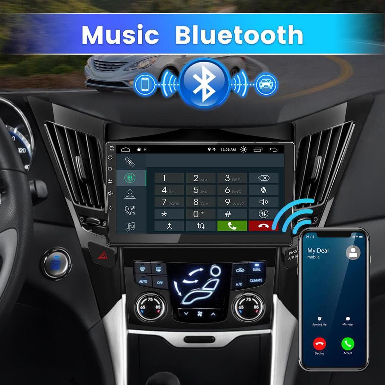 Alt view image 5 of 6 - Android 12.0 Car Radio Stereo for Hyundai Sonata 2011 2012 2013 2014, 2+32GB Bulit in Carplay Android Auto Support GPS Navigation Steering Wheel Control Bluetooth Music Player