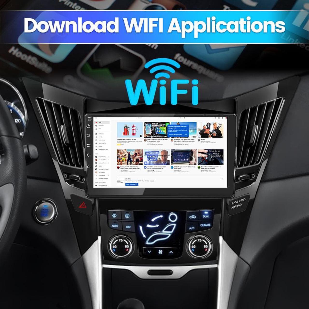 Alt view image 4 of 6 - Android 12.0 Car Radio Stereo for Hyundai Sonata 2011 2012 2013 2014, 2+32GB Bulit in Carplay Android Auto Support GPS Navigation Steering Wheel Control Bluetooth Music Player