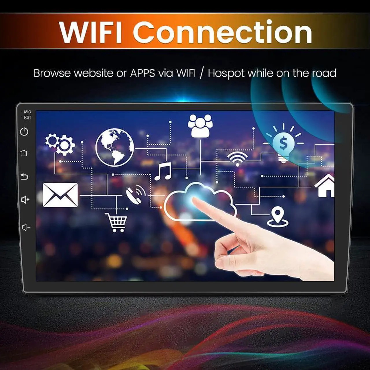 Alt view image 6 of 7 - Android 12 Car Stereo Radio Compatible for Hyundai Elantra 2011-2013, 9 inch GPS Navigation Built-in DSP Bluetooth WiFi SWC MirrorLink Wireless CarPlay Wired Android Auto