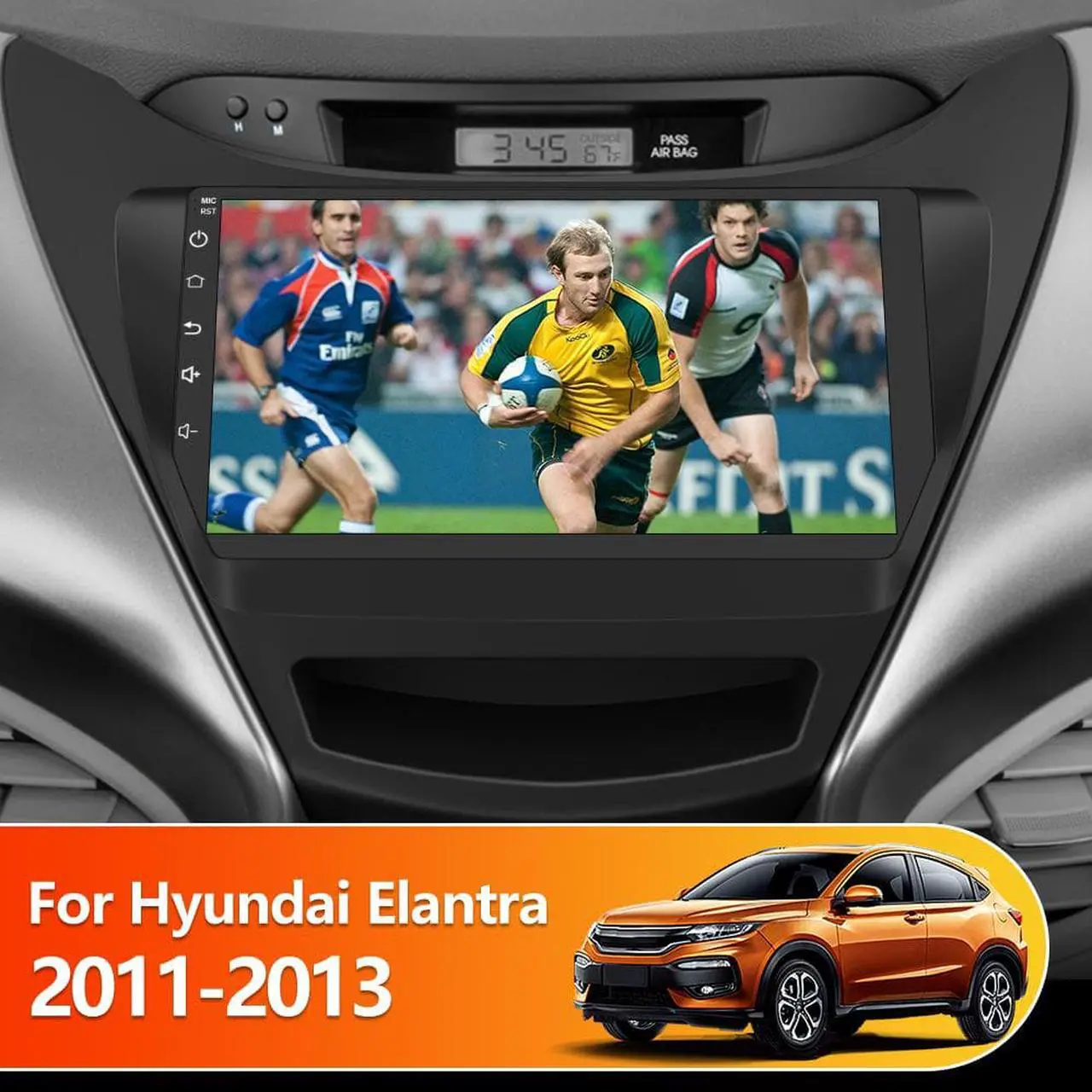 Alt view image 2 of 7 - Android 12 Car Stereo Radio Compatible for Hyundai Elantra 2011-2013, 9 inch GPS Navigation Built-in DSP Bluetooth WiFi SWC MirrorLink Wireless CarPlay Wired Android Auto