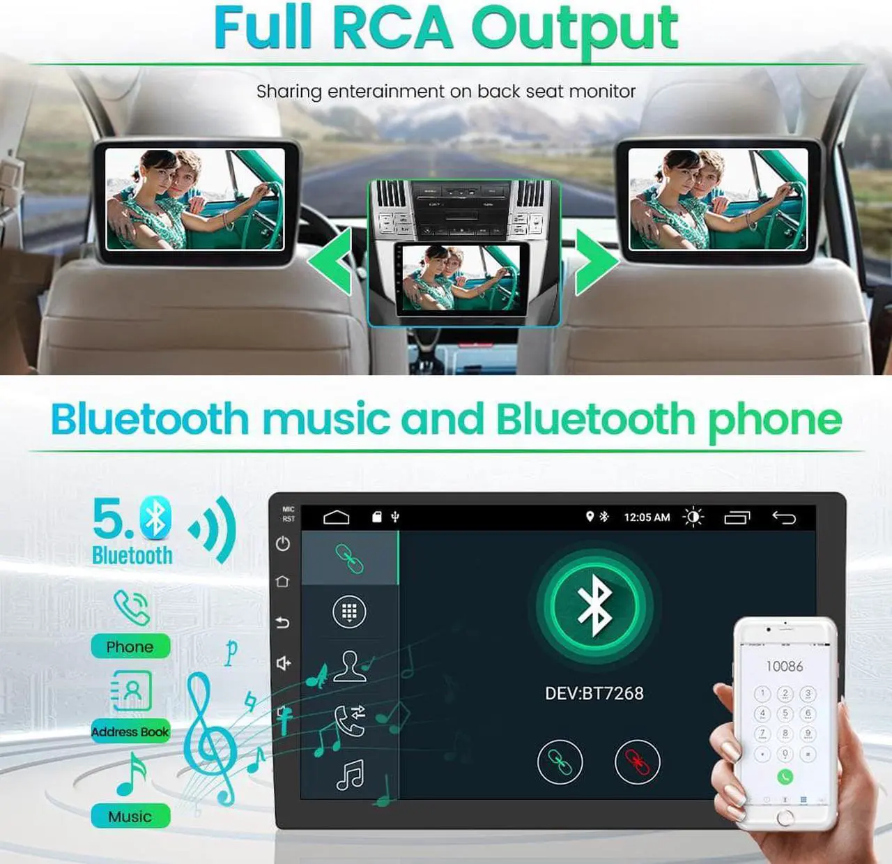 Alt view image 5 of 7 - Android 12.0  [2GB+32GB] Car Radio Compatible for Lexus RX300 RX330 RX350 RX400H 2003-2009, 9 Inch Touch Screen with GPS/FM/WiFi/USB, Support SWC/Wired Carplay Android Auto