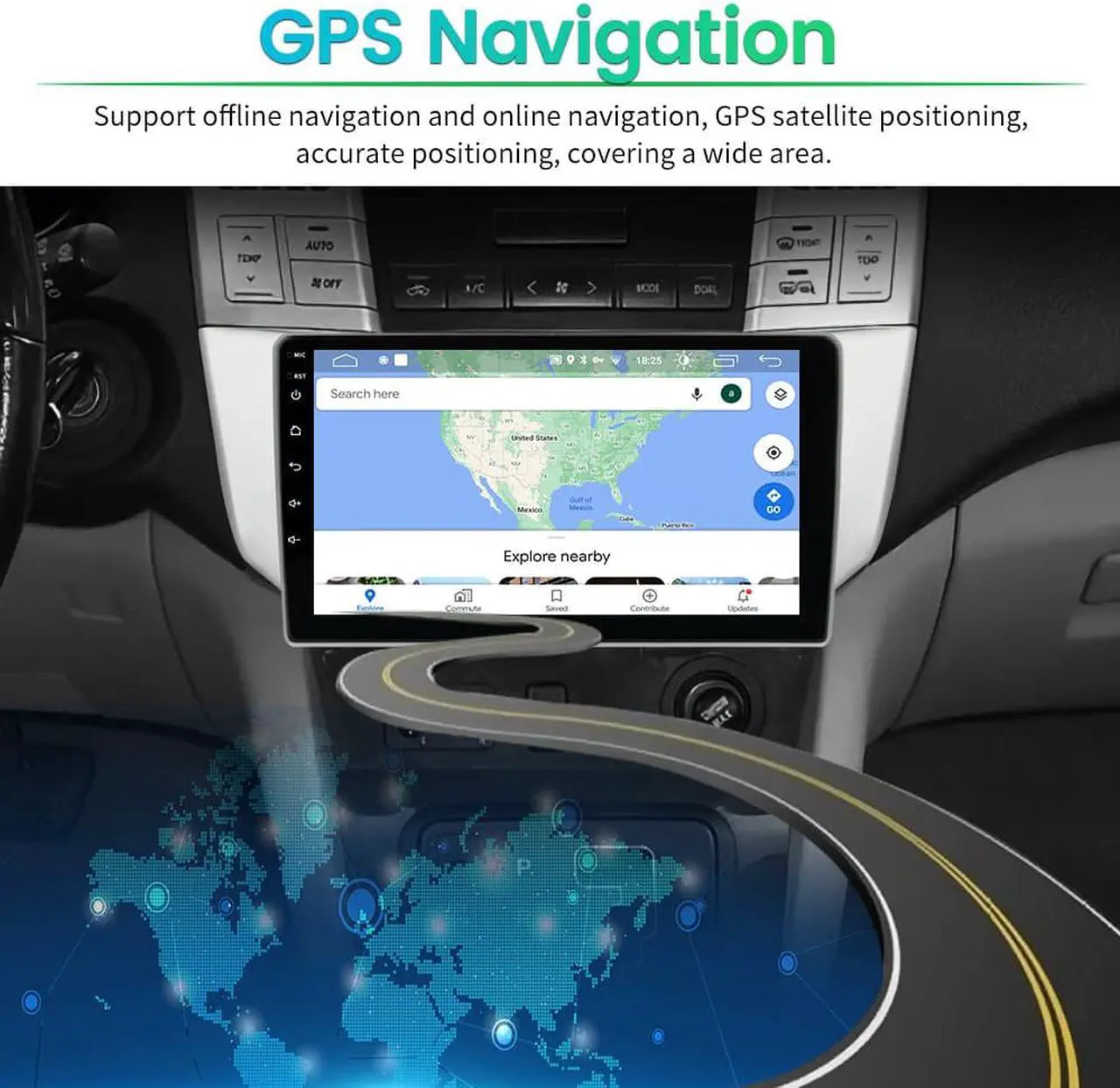 Alt view image 6 of 7 - Android 12.0  [2GB+32GB] Car Radio Compatible for Lexus RX300 RX330 RX350 RX400H 2003-2009, 9 Inch Touch Screen with GPS/FM/WiFi/USB, Support SWC/Wired Carplay Android Auto